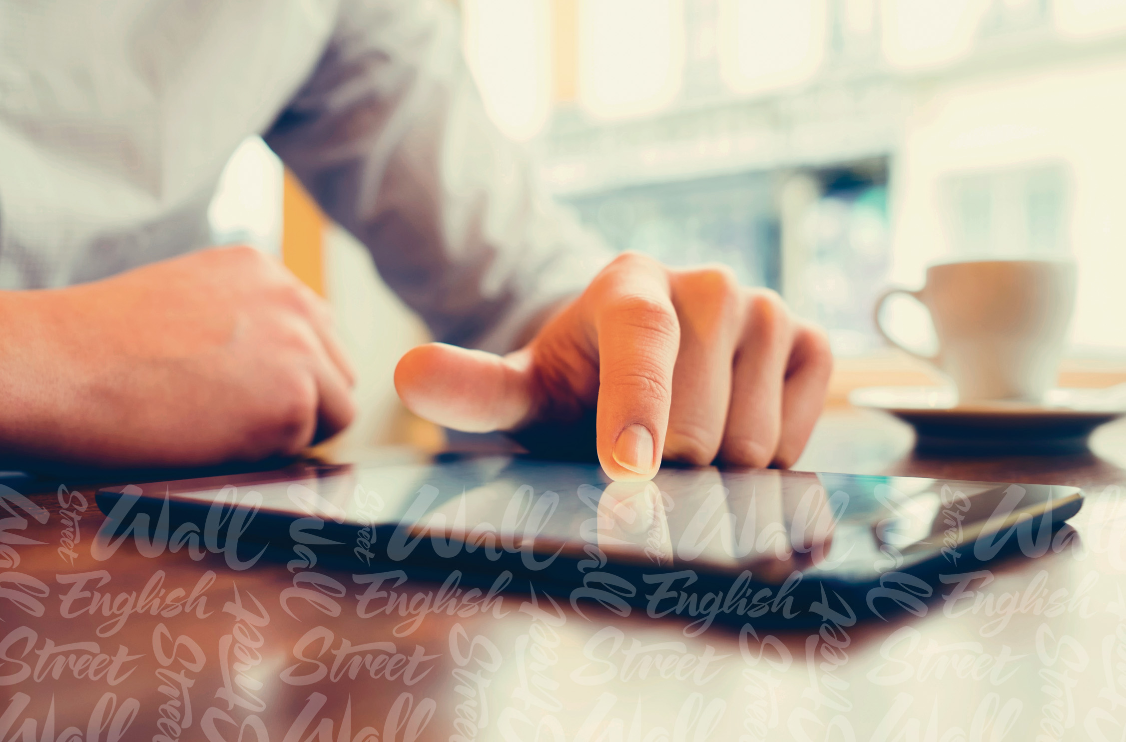 Individual working on an IPad